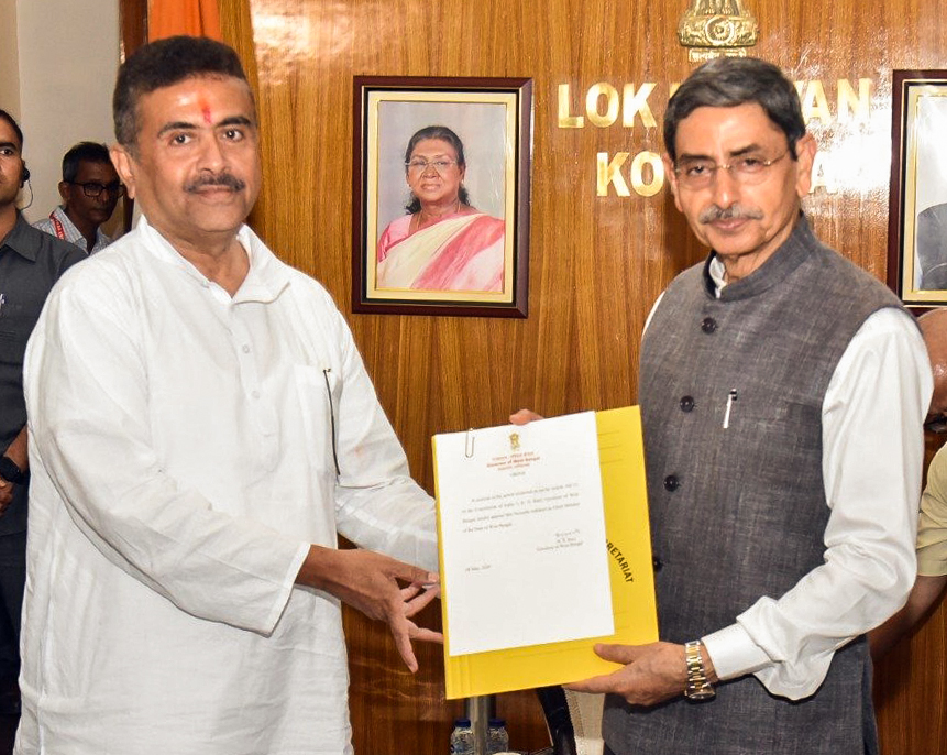 Suvendu Adhikari stakes claim to form BJP government in West Bengal