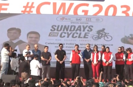 Commonwealth Games Day celebrated with Fit India cycling events in Delhi, Gujarat