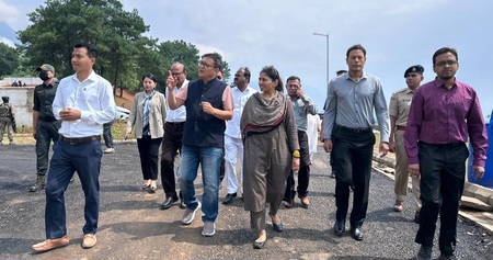 Raksha Khadse reviews progress of National Sports University campus, interacts with athletes in Imphal