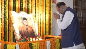 Lok Sabha Speaker Om Birla pays floral tributes to Veer Savarkar on birth anniversary