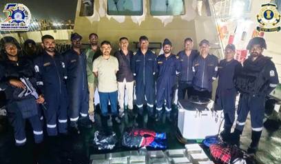 Indian Coast Guard, ATS Gujarat seize 115 kg cocaine worth Rs 1,150 crore off Mundra coast
