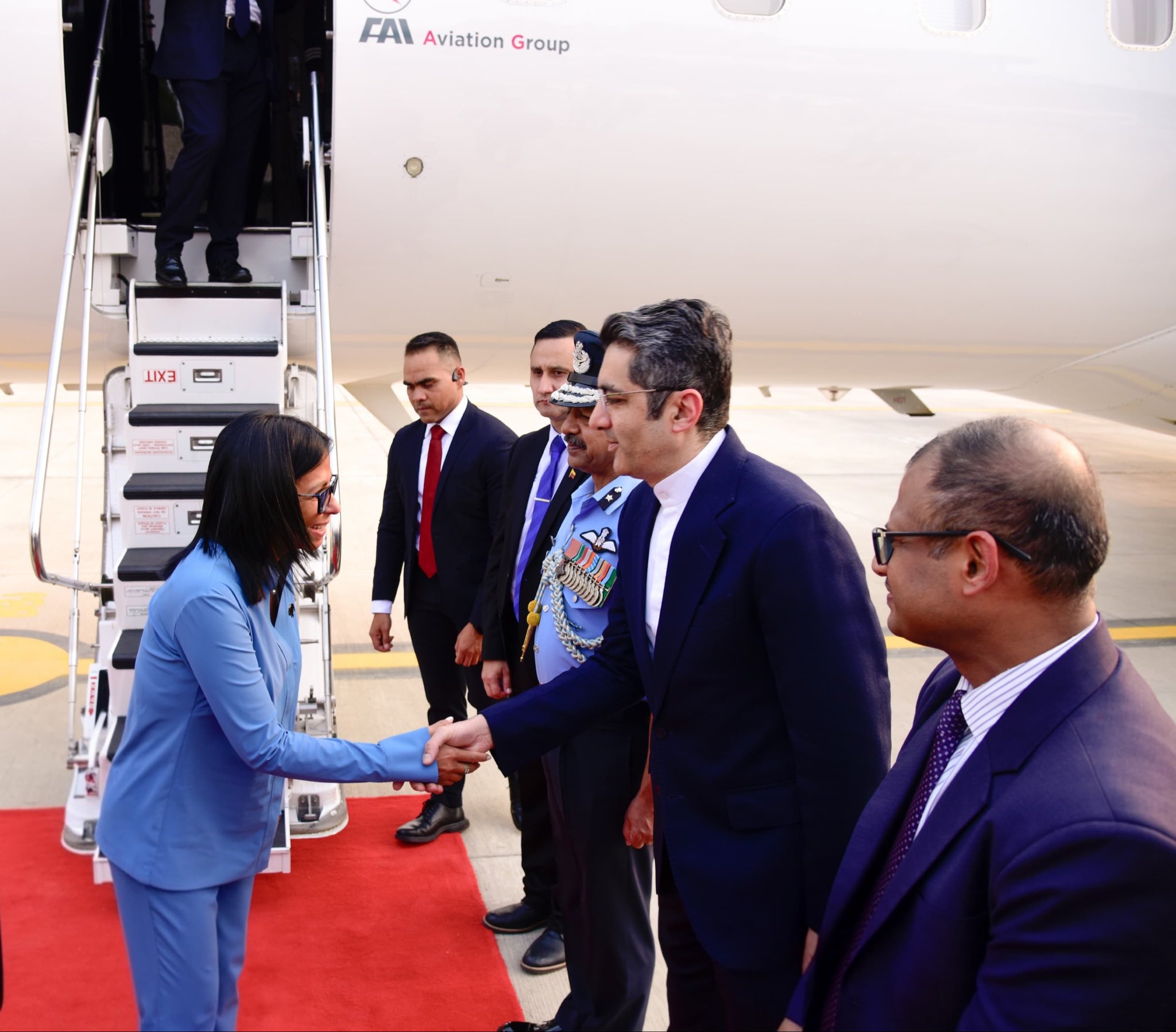 Venezuela’s Acting President Delcy Rodriguez arrives in India for five-day visit