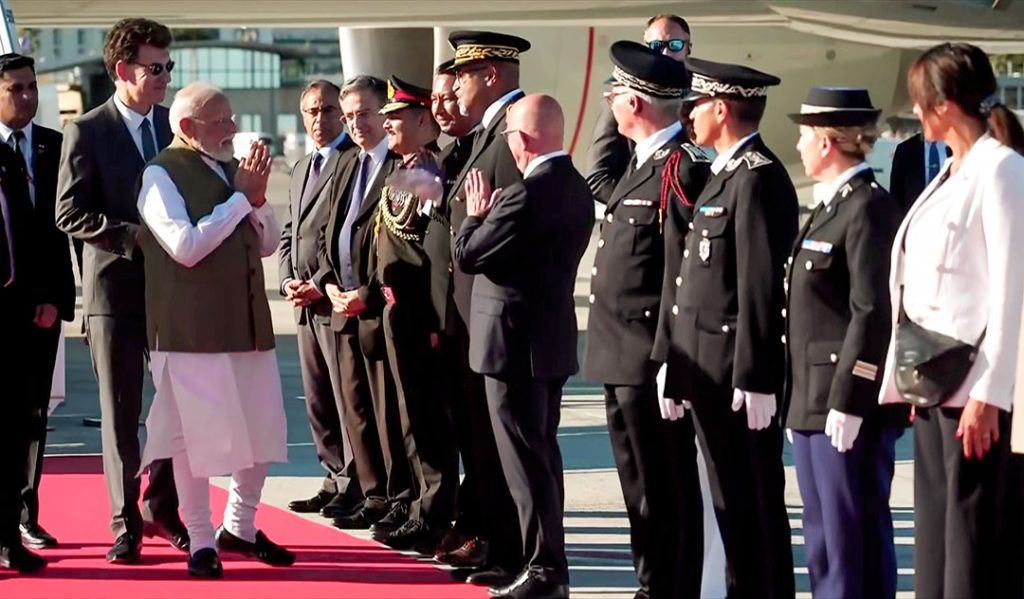 PM Modi lands in Nice, France