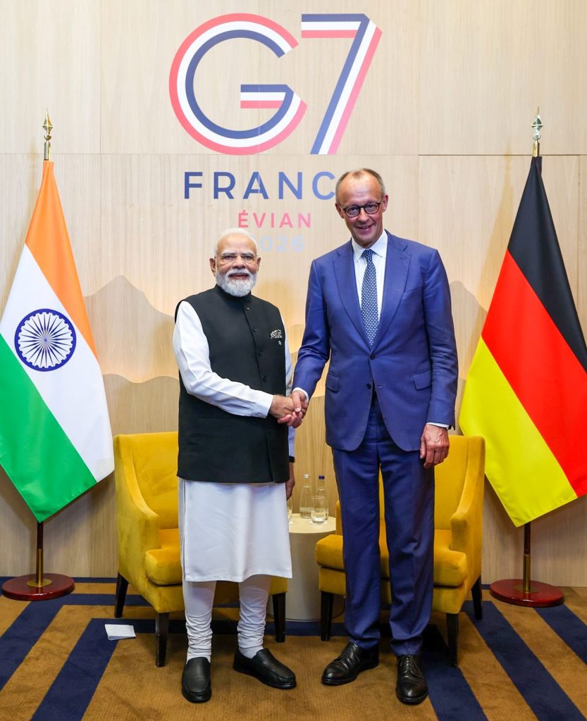Evian: PM Modi meets German Chancellor Friedrich Merz