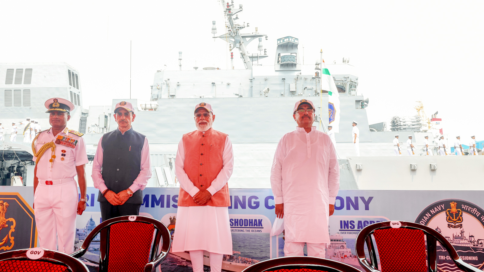PM Modi commissions three indigenous naval ships, says maritime strength key to Viksit Bharat
