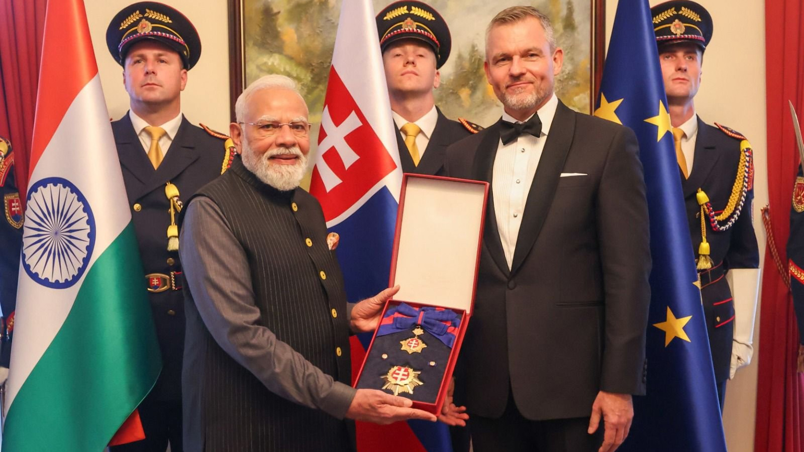 PM Modi conferred Slovakia’s highest civilian honour ‘Order of the White Double Cross, First Class’