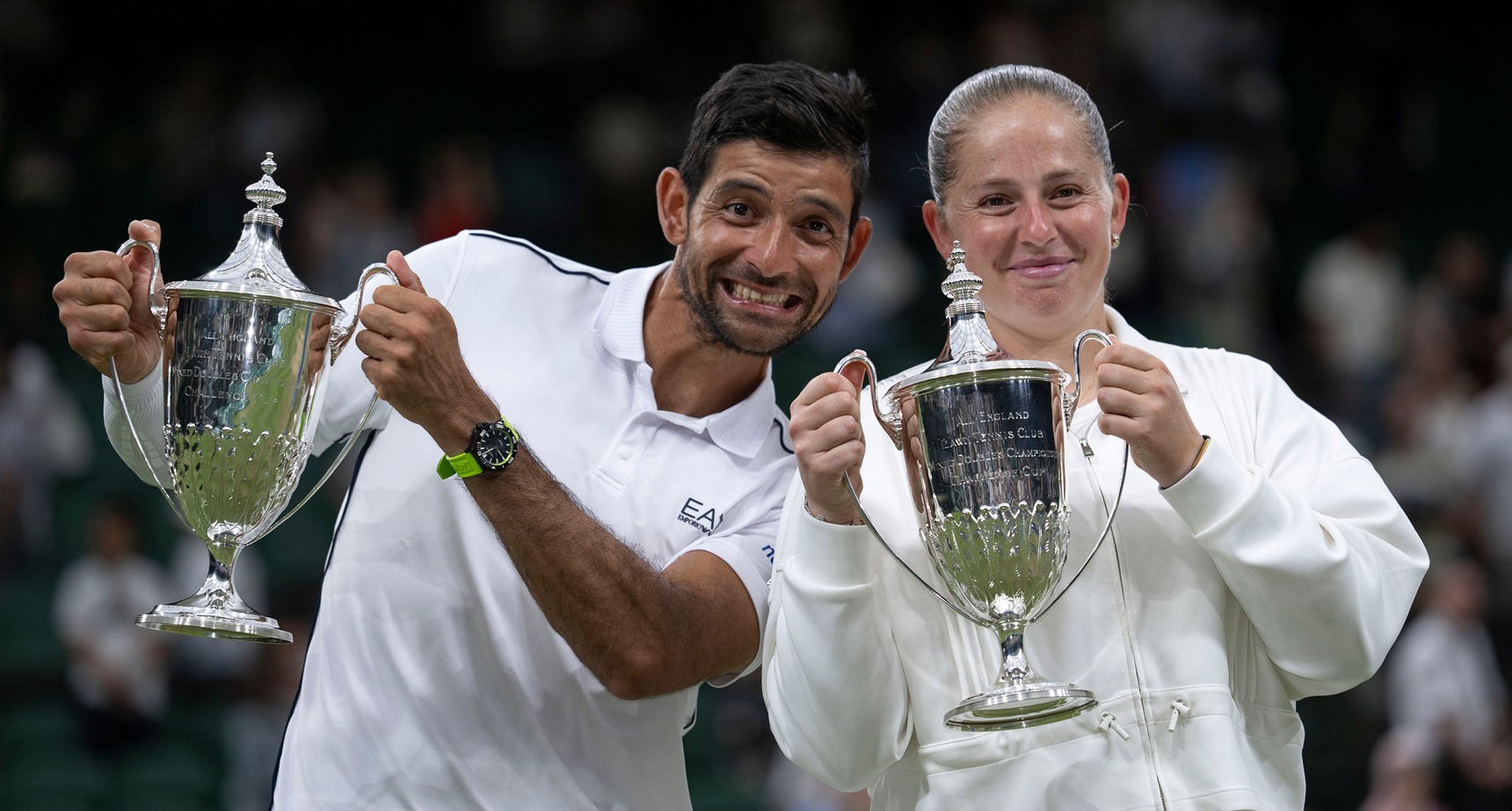 Ostapenko, Arevalo fight back to win Wimbledon mixed doubles title
