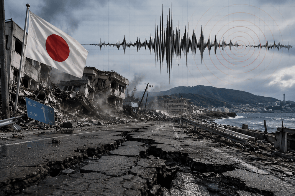 Southern Japan rocked by major earthquake, people trapped in mall