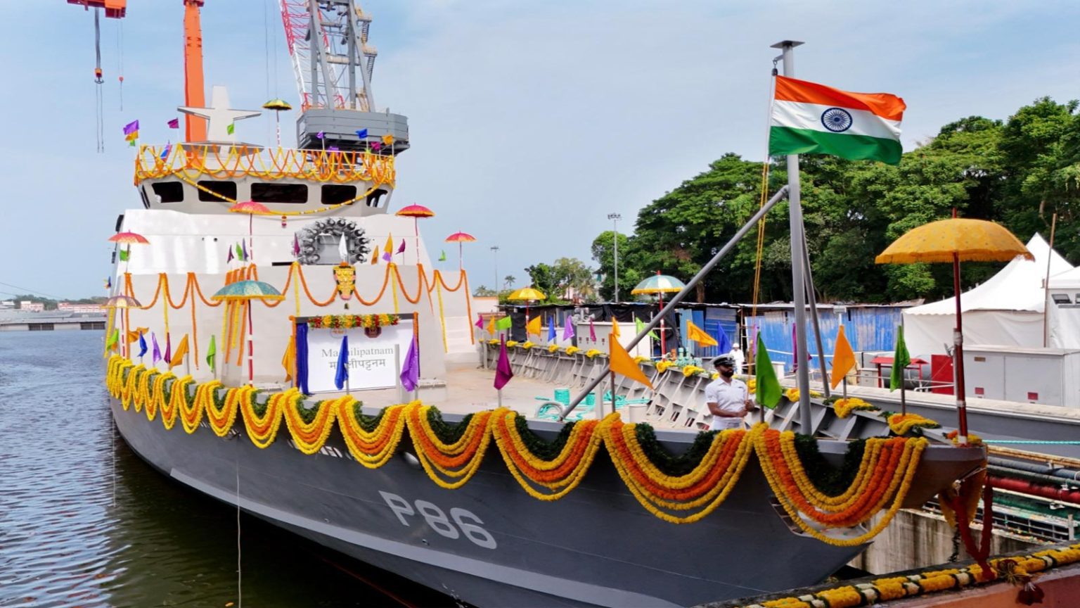 Indian Navy launches ‘Machilipatnam’, seventh Mahe-class anti-submarine warfare craft