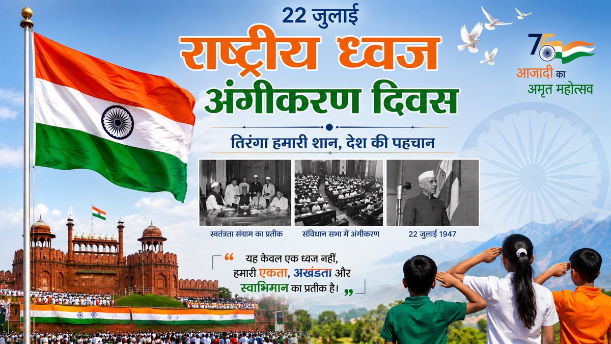 राष्ट्रीय ध्वज अंगीकरण दिवस : स्वतंत्रता संग्राम से संविधान तक भारतीय तिरंगे की प्रेरक गौरव गाथा