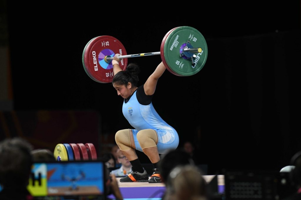 Birmingham:  India's Harjinder Kaur lifts during the Women's 71kg Weightlifting Competition at The NEC on day four of the 2022 Commonwealth Games in Birmingham, England, Monday Aug. 1, 2022  . (Photo: Subir Halder/IANS)