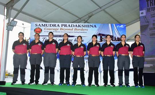 Rajnath Singh Flags In First-Ever Tri-Service All-Women Circumnavigation Sailing Expedition