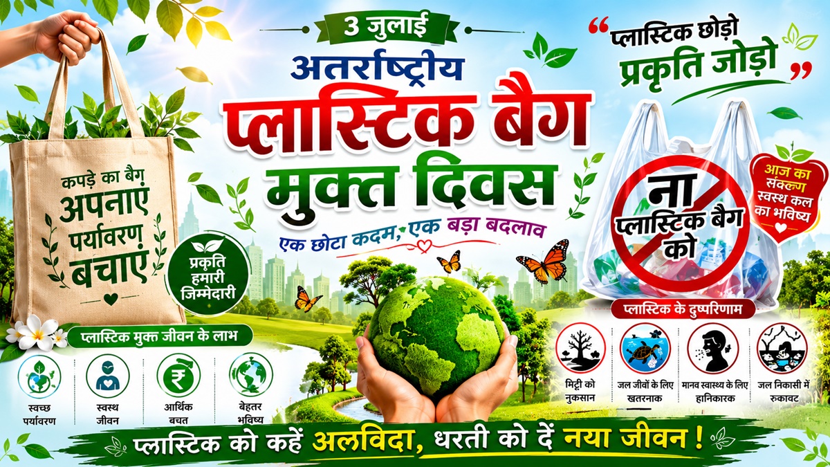 अंतरराष्ट्रीय प्लास्टिक बैग मुक्त दिवस विशेष: क्षणिक सुविधा के भ्रम से प्रकृति के स्थायी सम्मान और स्वच्छ, सतत भविष्य की ओर