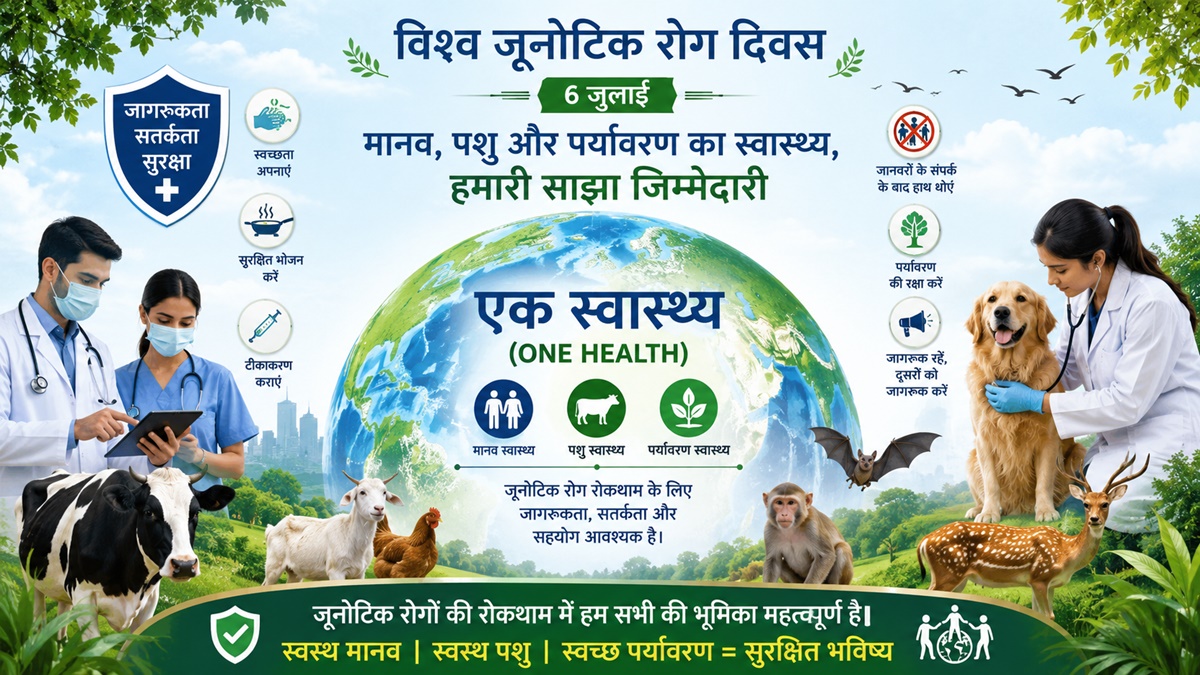 विश्व जूनोटिक रोग दिवस: जब मानव, पशु और प्रकृति का स्वास्थ्य बनता है एक साझा संकल्प