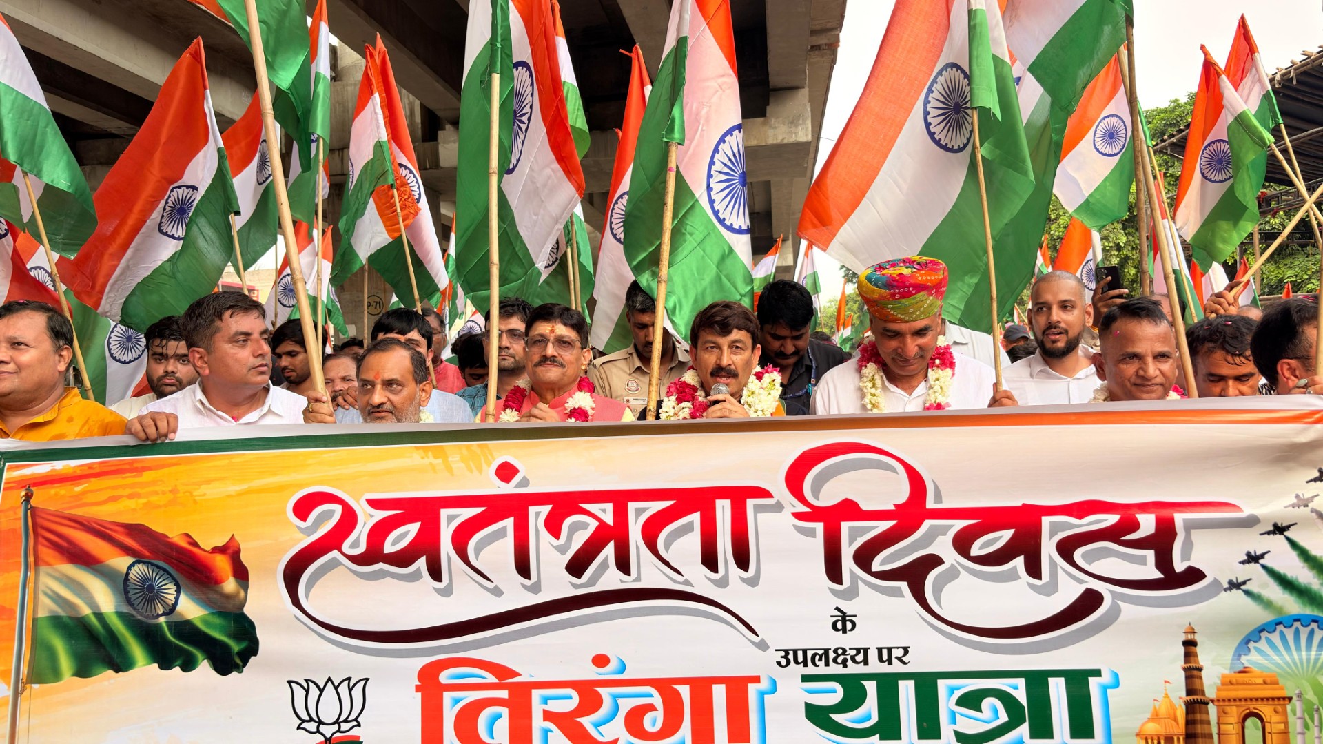 BJP Tiranga Yatras held in North East, Karol Bagh, Outer Delhi districts