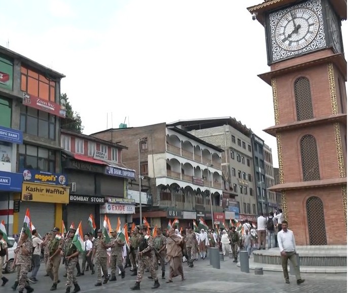 CRPF, students march together during Tiranga rally at Srinagar’s Lal Chowk