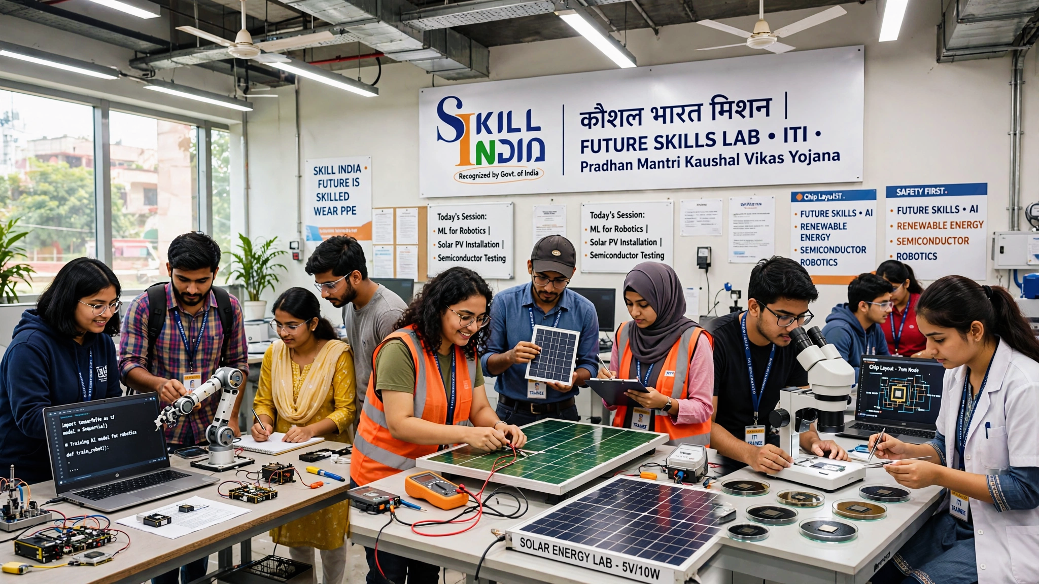 कौशल भारत मिशन के तहत युवाओं को एआई, ग्रीन एनर्जी और सेमीकंडक्टर जैसे क्षेत्रों में मिल रहा प्रशिक्षण