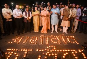 Delhi CM, city BJP chief, NDMC officials light up 1.25 lakh lamps on PM Modi’s birthday