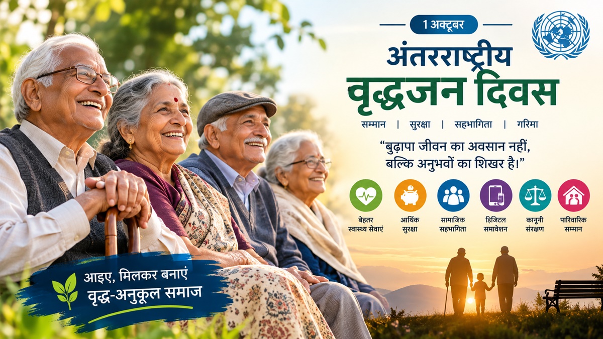 अंतरराष्ट्रीय वृद्धजन दिवस : बढ़ती उम्र के साथ सम्मान, सुरक्षा और गरिमा की नई चुनौती