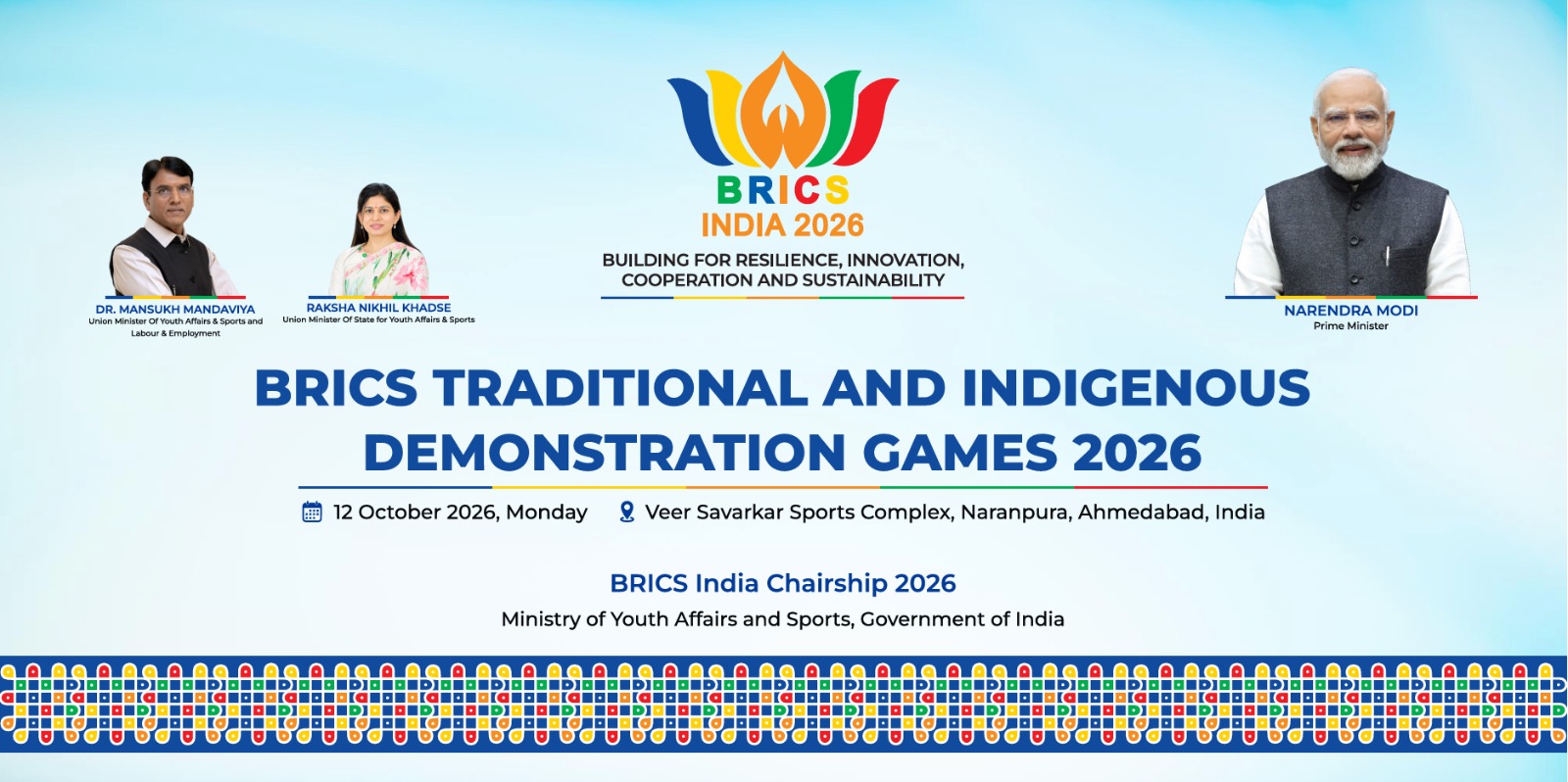 Mansukh Mandaviya to Inaugurate BRICS Traditional and Indigenous Sports Games in Ahmedabad on October 12
