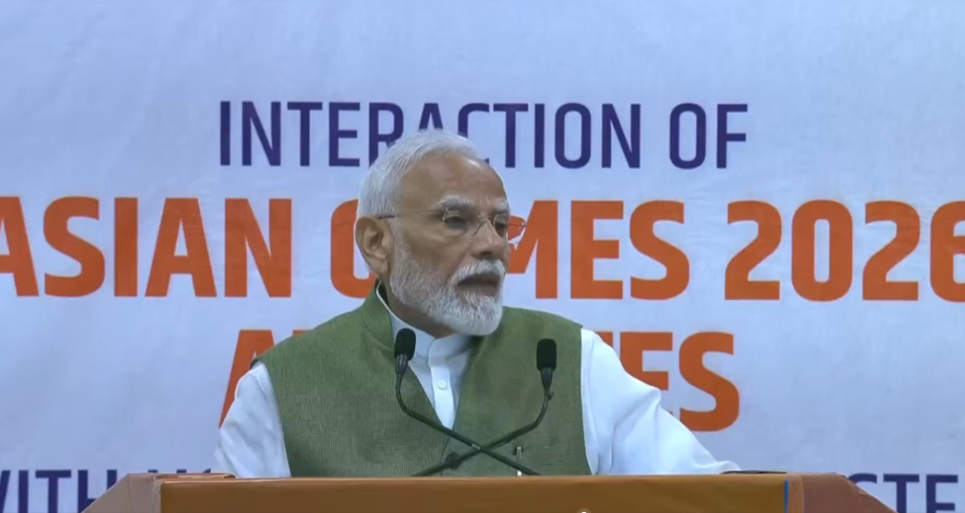 PM Modi interacts with Asian Games participants, receives special mementoes