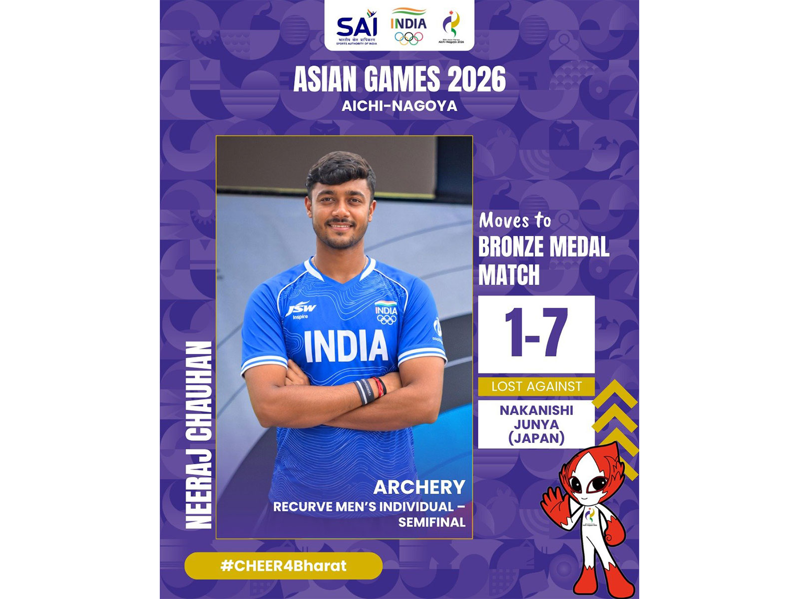Asian Games: President Murmu congratulates Neeraj on recurve bronze after beating Dhiraj