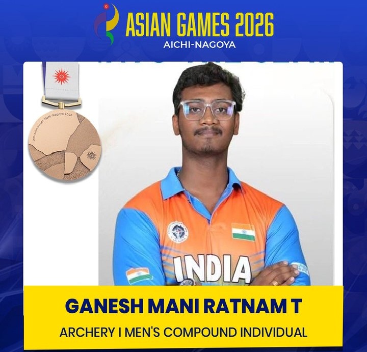 Asian Games: Ganesh wins bronze in men’s individual compound archery