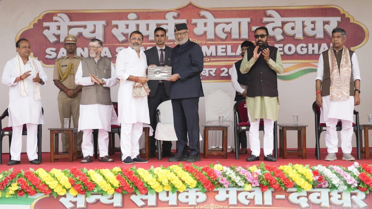 V-P Radhakrishnan calls for sustained support for veterans, Veer Naris at Sainya Sampark Mela in Jharkhand’s Deoghar