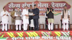 V-P Radhakrishnan calls for sustained support for veterans, Veer Naris at Sainya Sampark Mela in Jharkhand’s Deoghar