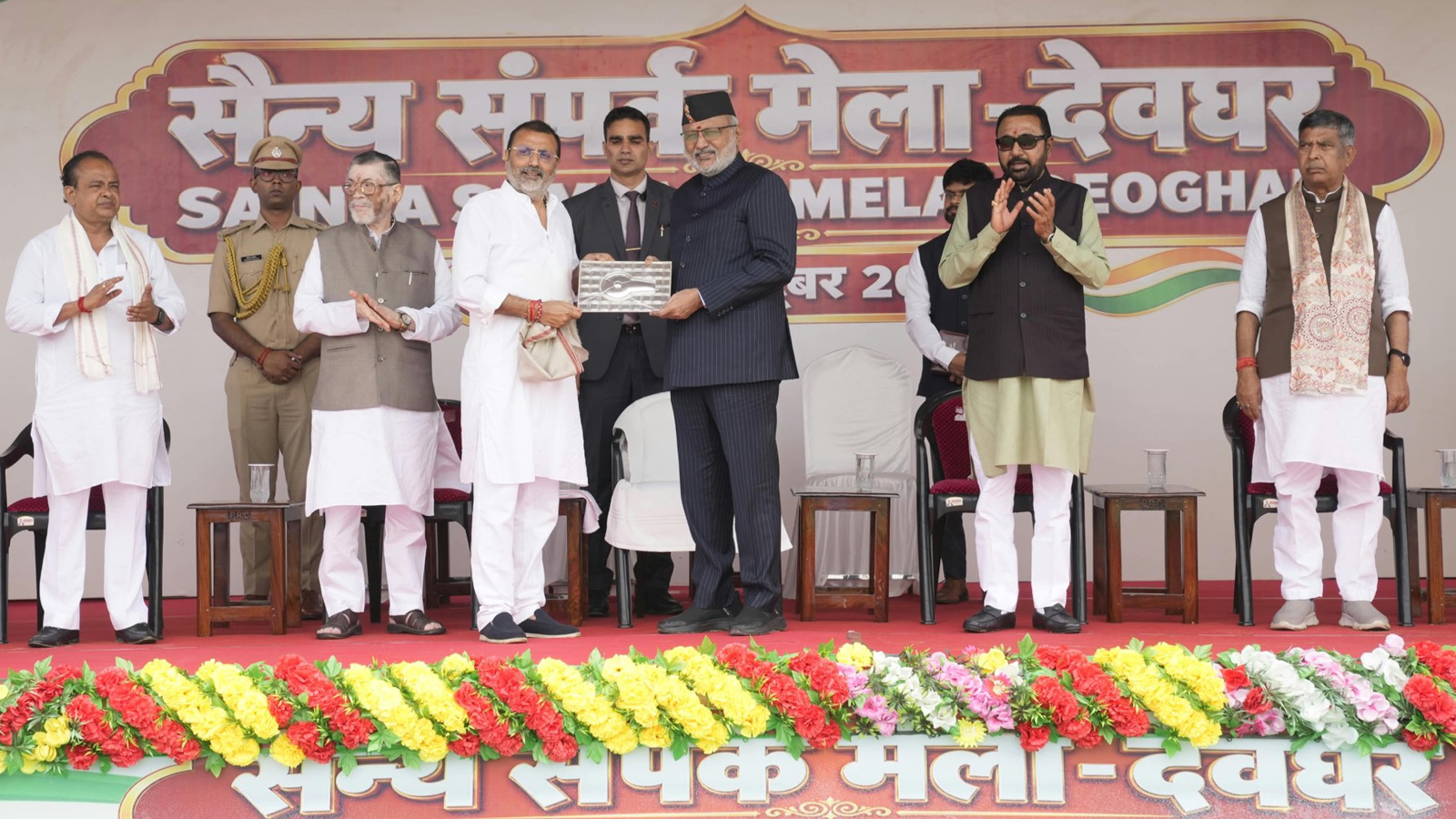 V-P Radhakrishnan calls for sustained support for veterans, Veer Naris at Sainya Sampark Mela in Jharkhand’s Deoghar