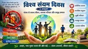 विश्व संयम दिवस : संयम की साधना और आत्मनियंत्रण से ही स्वस्थ समाज का निर्माण संभव