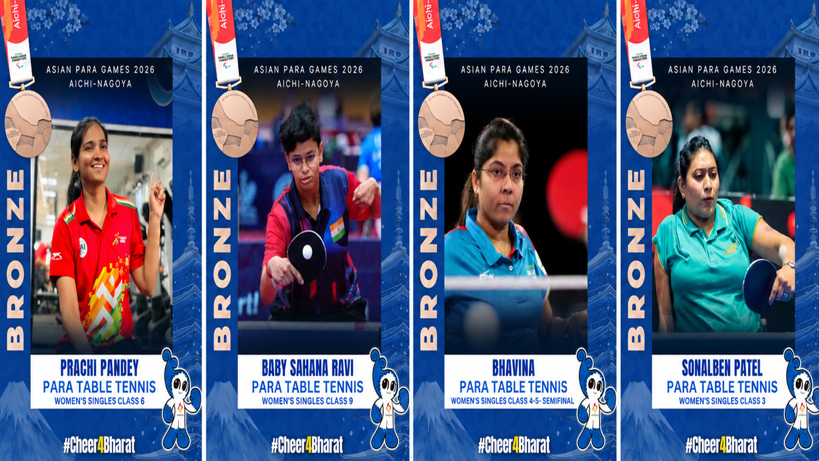 Asian Para Games: Indian table tennis players bag 5 bronze medals